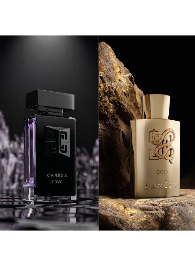 Canéza The Modern Man Duo – UOMO (Citrus, Spicy Musk, Woods) + Gold Intense (Saffron, Amber, Woods) 100ML Each | Long-Lasting EDP - Image 1